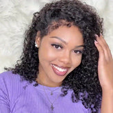 Deep Wave 4C Edges Frontal Wig 13x4 Lace Front Human Hair Wigs Deep Curly Lace Front Wig Human Hair For Women Brazilian Remy Human Hair Wigs With Curly Baby Hair Kinky Hairline - Lena & Miles Exquisite Boutique LLC.