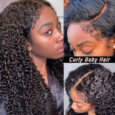 Deep Wave 4C Edges Frontal Wig 13x4 Lace Front Human Hair Wigs Deep Curly Lace Front Wig Human Hair For Women Brazilian Remy Human Hair Wigs With Curly Baby Hair Kinky Hairline - Lena & Miles Exquisite Boutique LLC.