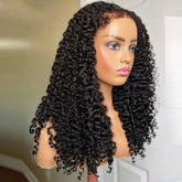 Deep Wave 4C Edges Frontal Wig 13x4 Lace Front Human Hair Wigs Deep Curly Lace Front Wig Human Hair For Women Brazilian Remy Human Hair Wigs With Curly Baby Hair Kinky Hairline - Lena & Miles Exquisite Boutique LLC.