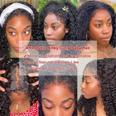 Deep Wave 4C Edges Frontal Wig 13x4 Lace Front Human Hair Wigs Deep Curly Lace Front Wig Human Hair For Women Brazilian Remy Human Hair Wigs With Curly Baby Hair Kinky Hairline - Lena & Miles Exquisite Boutique LLC.
