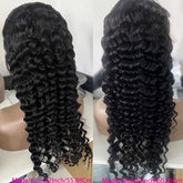 Deep Wave 4C Edges Frontal Wig 13x4 Lace Front Human Hair Wigs Deep Curly Lace Front Wig Human Hair For Women Brazilian Remy Human Hair Wigs With Curly Baby Hair Kinky Hairline - Lena & Miles Exquisite Boutique LLC.