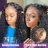 Deep Wave 4C Edges Frontal Wig 13x4 Lace Front Human Hair Wigs Deep Curly Lace Front Wig Human Hair For Women Brazilian Remy Human Hair Wigs With Curly Baby Hair Kinky Hairline - Lena & Miles Exquisite Boutique LLC.