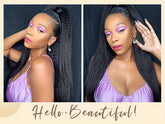 Kinky Straight Headband Wig For Women Yaki Straight Wigs With Black Headband Kinky Afro Wigs For Women - Lena & Miles Exquisite Boutique LLC.