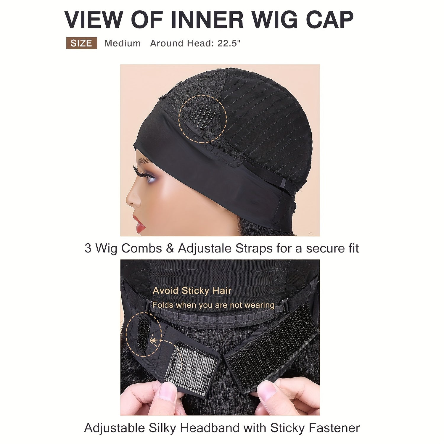 Kinky Straight Headband Wig For Women Yaki Straight Wigs With Black Headband Kinky Afro Wigs For Women - Lena & Miles Exquisite Boutique LLC.