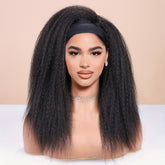 Kinky Straight Headband Wig For Women Yaki Straight Wigs With Black Headband Kinky Afro Wigs For Women - Lena & Miles Exquisite Boutique LLC.