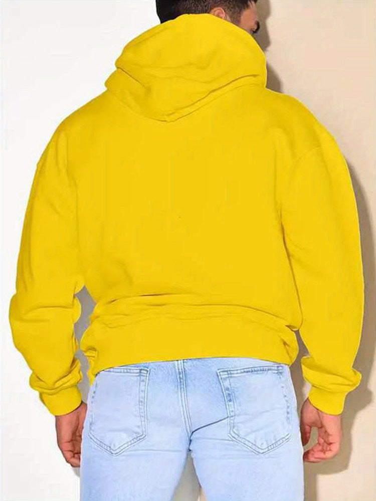 PLUS SIZE Installing Muscles Print Hoodie, Men&