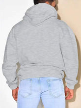 PLUS SIZE Installing Muscles Print Hoodie, Men&