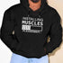 PLUS SIZE Installing Muscles Print Hoodie, Men&
