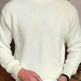 Plus Size Solid Textured Sweater - Men&