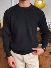 Plus Size Solid Textured Sweater - Men&