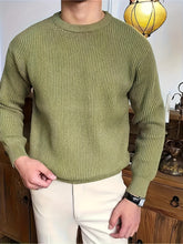 Plus Size Solid Textured Sweater - Men&