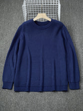 Plus Size Solid Textured Sweater - Men&