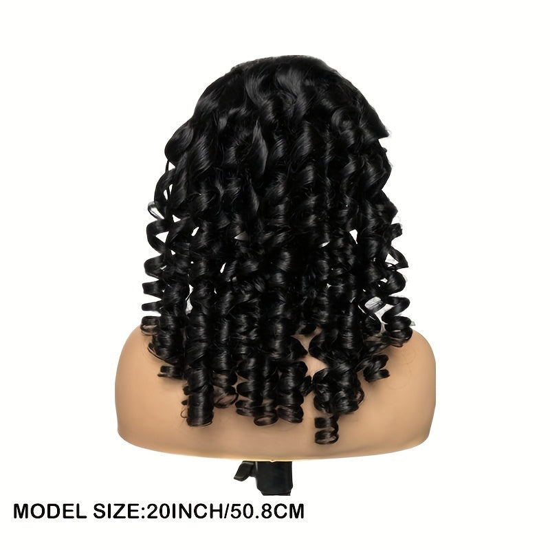 180% Density Bouncy Curly Human Hair Wigs 13x4 Lace Front Wigs Human Hair Natural Hairline Brazilian Virgin Spiral Curls wig Lace Frontal Human Hair Wigs For Black Women - Lena & Miles Exquisite Boutique LLC.