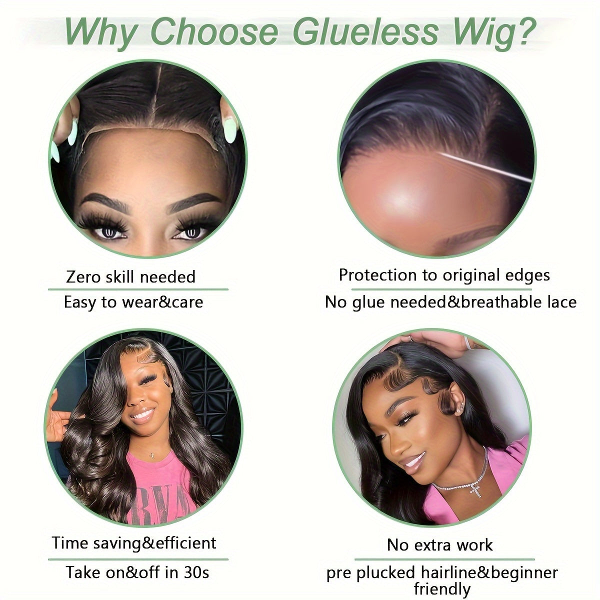 Bye Bye Knots Wig Glueless Wigs Human Hair Pre Plucked Pre Cut 6x4 HD Lace Closure Wigs Human Hair Body Wave Lace Front Wigs Human Hair For Women Put On And Go Wig 180% - Lena & Miles Exquisite Boutique LLC.