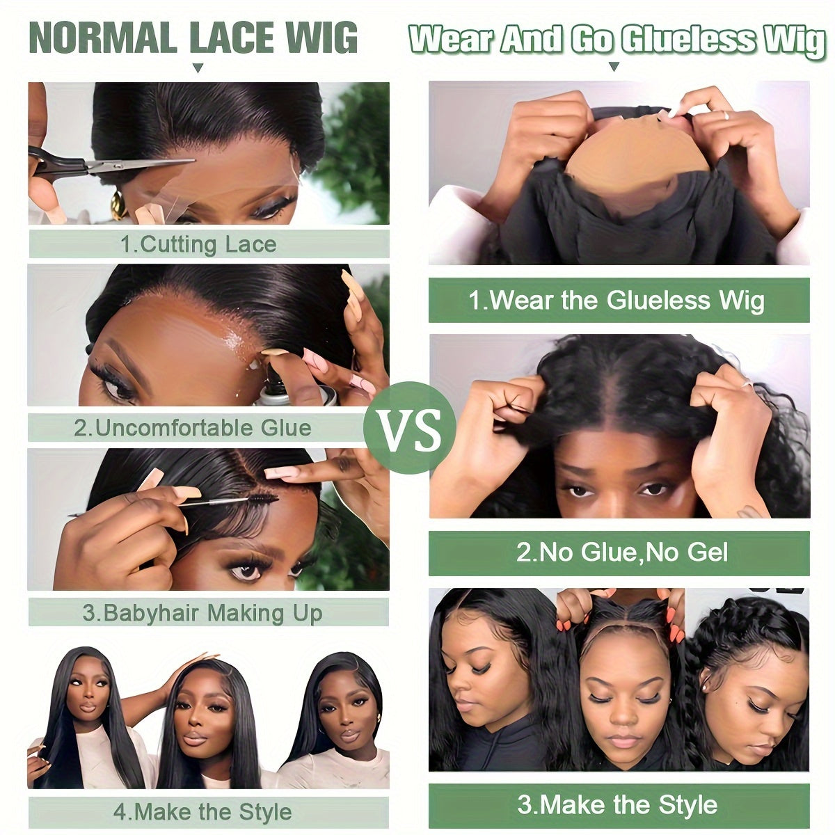 Bye Bye Knots Wig Glueless Wigs Human Hair Pre Plucked Pre Cut 6x4 HD Lace Closure Wigs Human Hair Body Wave Lace Front Wigs Human Hair For Women Put On And Go Wig 180% - Lena & Miles Exquisite Boutique LLC.