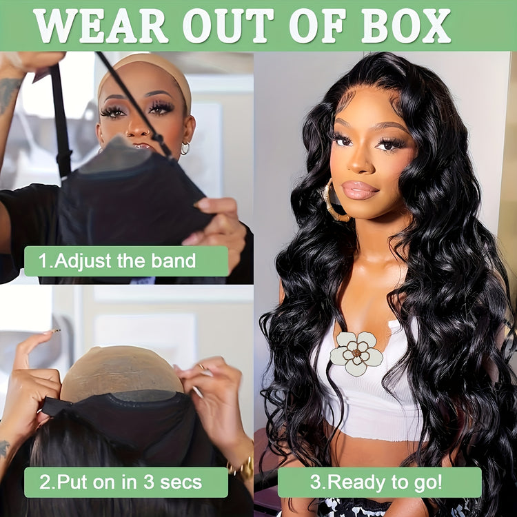 Bye Bye Knots Wig Glueless Wigs Human Hair Pre Plucked Pre Cut 6x4 HD Lace Closure Wigs Human Hair Body Wave Lace Front Wigs Human Hair For Women Put On And Go Wig 180% - Lena & Miles Exquisite Boutique LLC.