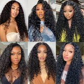 Glueless Wigs Human Hair Pre Cut Lace 4X4 HD Lace Closure Wigs Human Hair No Glue Deep Wave Lace Front Wigs Human Hair Wigs For Women 150% Density Brazilian Virgin Hair - Lena & Miles Exquisite Boutique LLC.