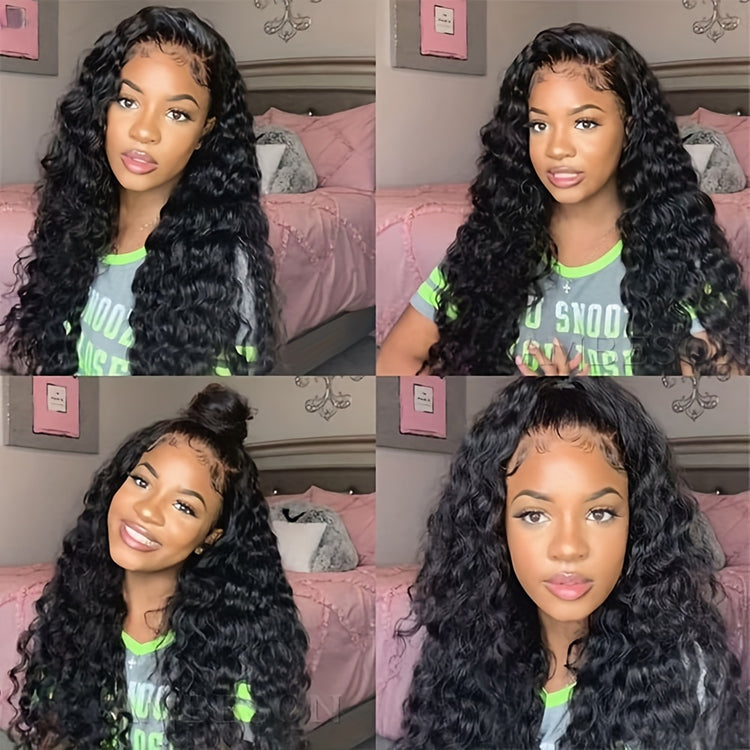 13X3 Black Curly Lace Front Wig Long Synthetic Lace Hair Wig For Women Wigs For Daily And Party Use - Lena & Miles Exquisite Boutique LLC.
