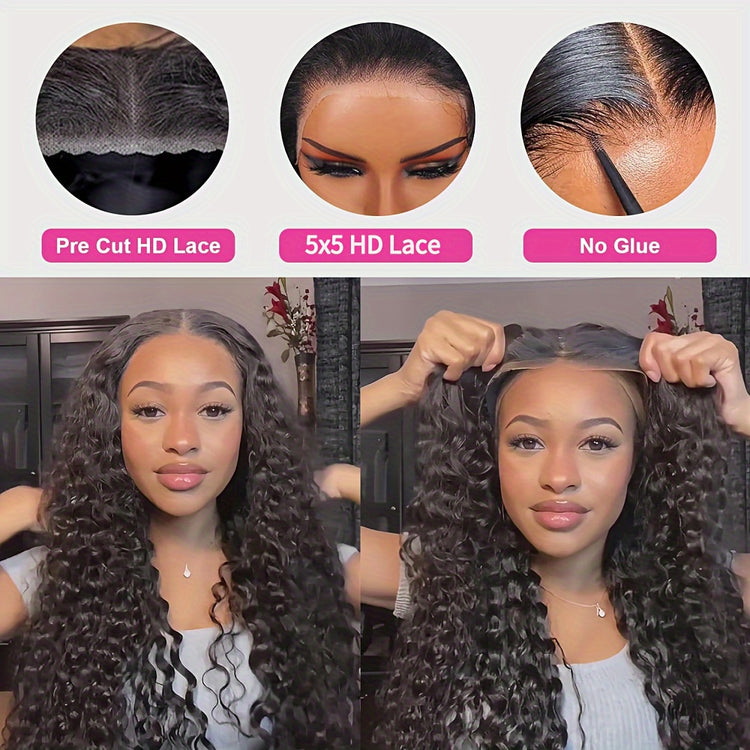 180% Density Glueless Wigs Human Hair Pre Cut - Lena & Miles Exquisite Boutique LLC.