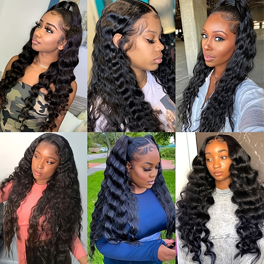 Breathtaking Brazilian Human Hair Loose Wave Wigs - 180% Density, Glueless HD 4x4 Lace Closure, Pre-Plucked with Bleached Knots & Fluffy Baby Hair for a Stunning, Natural Look - Lena & Miles Exquisite Boutique LLC.