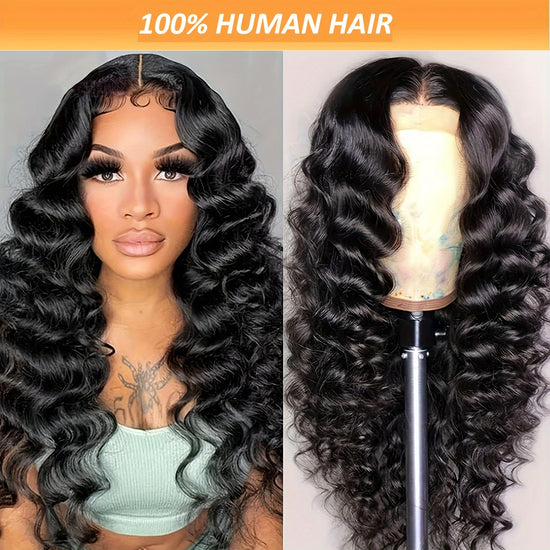 Breathtaking Brazilian Human Hair Loose Wave Wigs - 180% Density, Glueless HD 4x4 Lace Closure, Pre-Plucked with Bleached Knots & Fluffy Baby Hair for a Stunning, Natural Look - Lena & Miles Exquisite Boutique LLC.