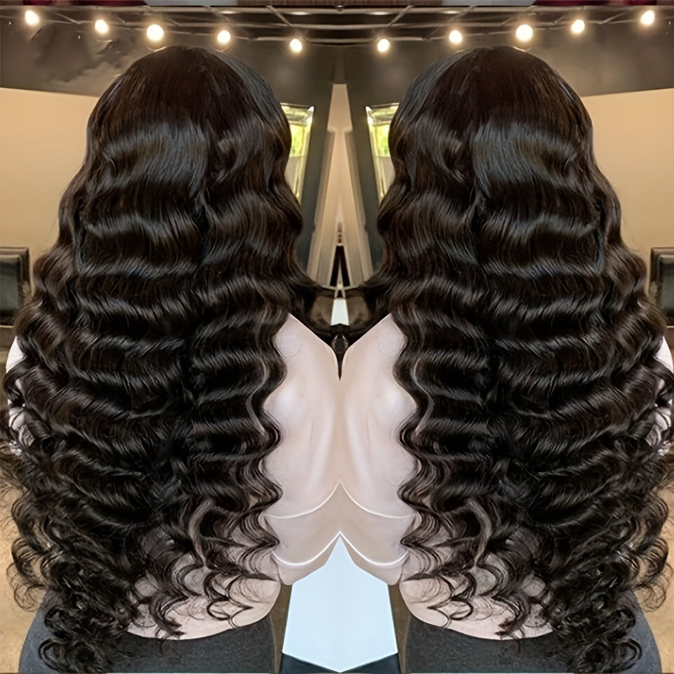 Breathtaking Brazilian Human Hair Loose Wave Wigs - 180% Density, Glueless HD 4x4 Lace Closure, Pre-Plucked with Bleached Knots & Fluffy Baby Hair for a Stunning, Natural Look - Lena & Miles Exquisite Boutique LLC.