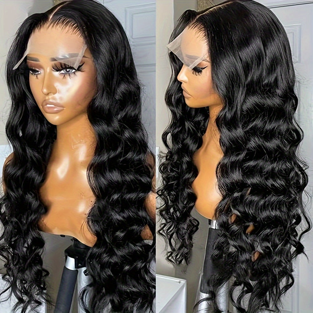 Breathtaking Brazilian Human Hair Loose Wave Wigs - 180% Density, Glueless HD 4x4 Lace Closure, Pre-Plucked with Bleached Knots & Fluffy Baby Hair for a Stunning, Natural Look - Lena & Miles Exquisite Boutique LLC.