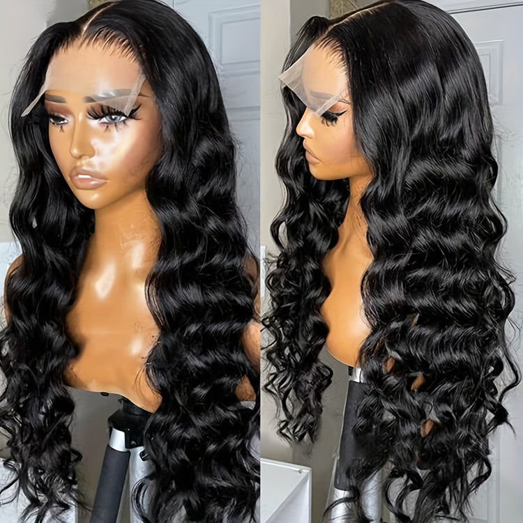 Breathtaking Brazilian Human Hair Loose Wave Wigs - 180% Density, Glueless HD 4x4 Lace Closure, Pre-Plucked with Bleached Knots & Fluffy Baby Hair for a Stunning, Natural Look - Lena & Miles Exquisite Boutique LLC.