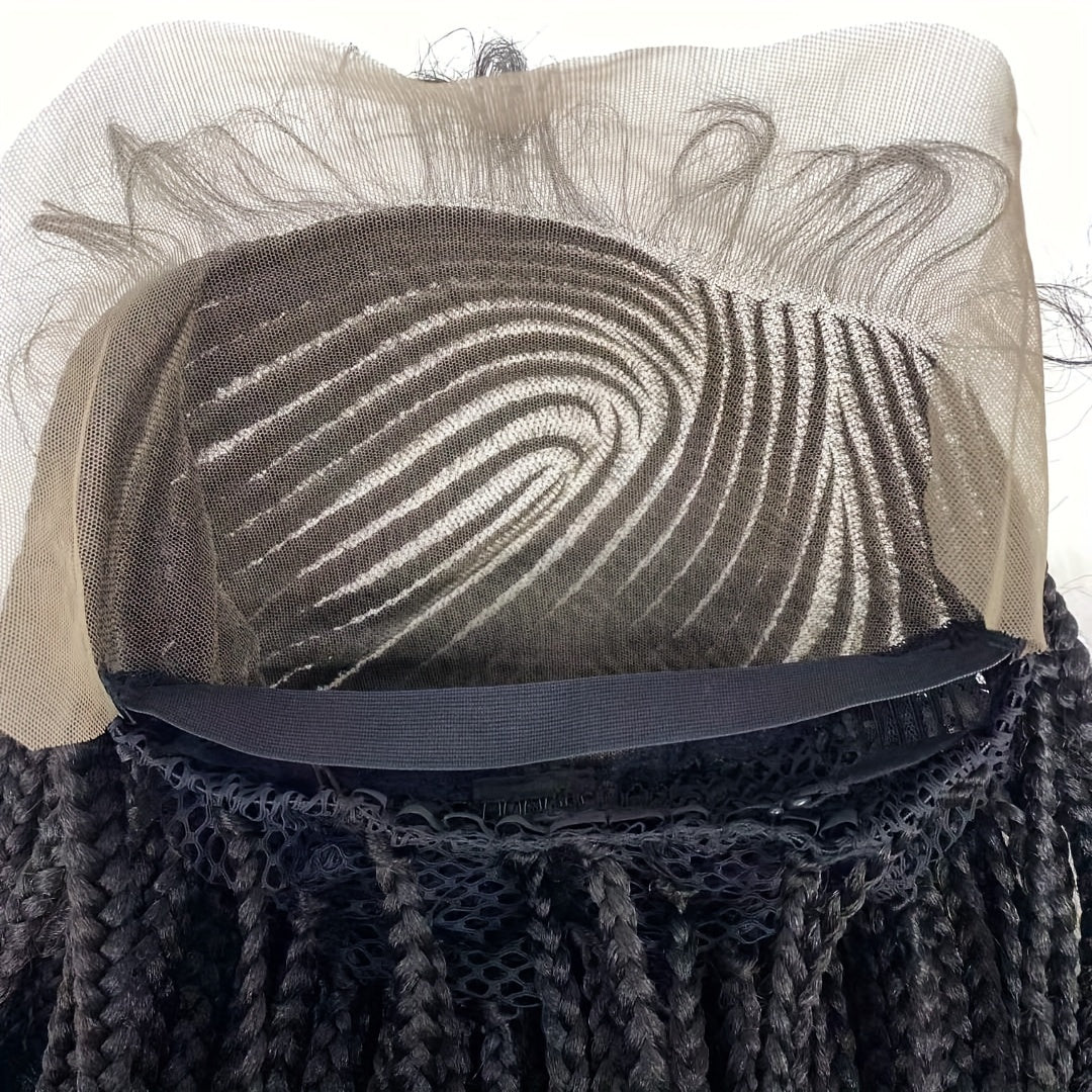 Braided 13x6 Lace wig Braids Wigs For Women Black Micro Braided Synthetic Lightweight Hand-Tied Lace Front Box Braided Wig - Lena & Miles Exquisite Boutique LLC.