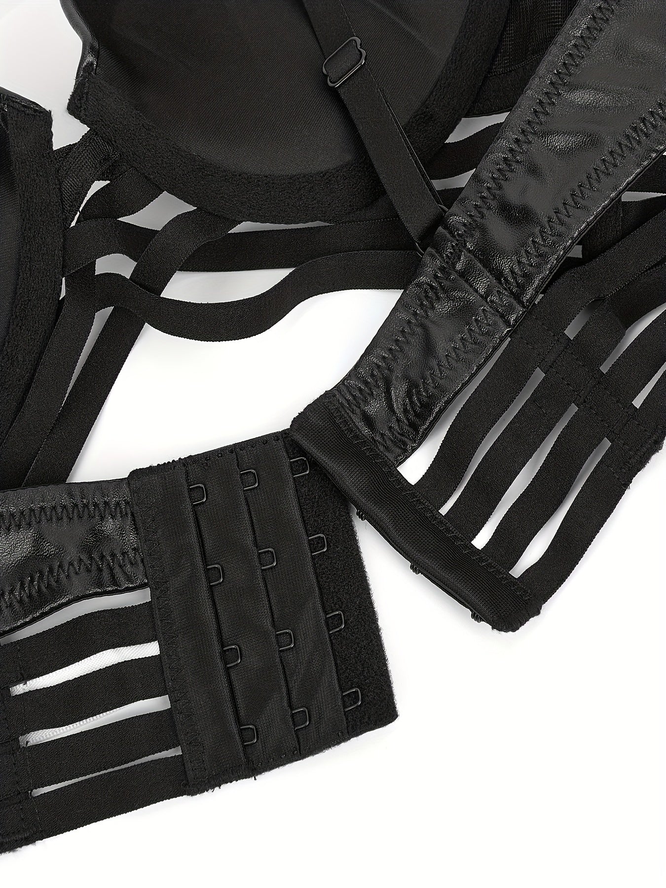 Simple Solid Bra & Panties, Push Up Bra & Cut Out Panties Lingerie Set, Women&