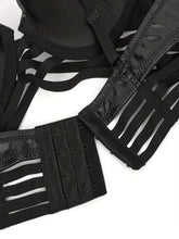 Simple Solid Bra & Panties, Push Up Bra & Cut Out Panties Lingerie Set, Women&