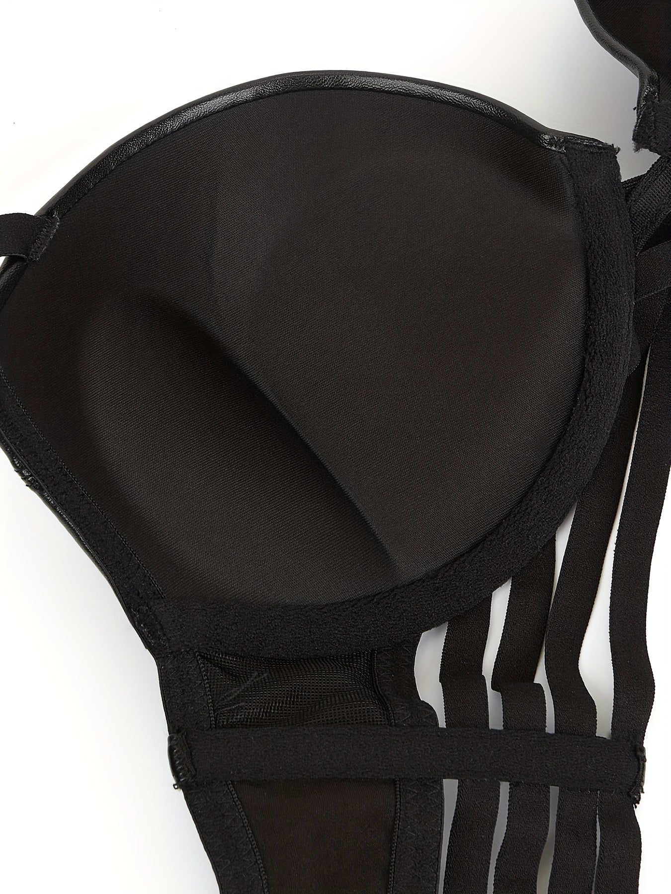 Simple Solid Bra & Panties, Push Up Bra & Cut Out Panties Lingerie Set, Women&