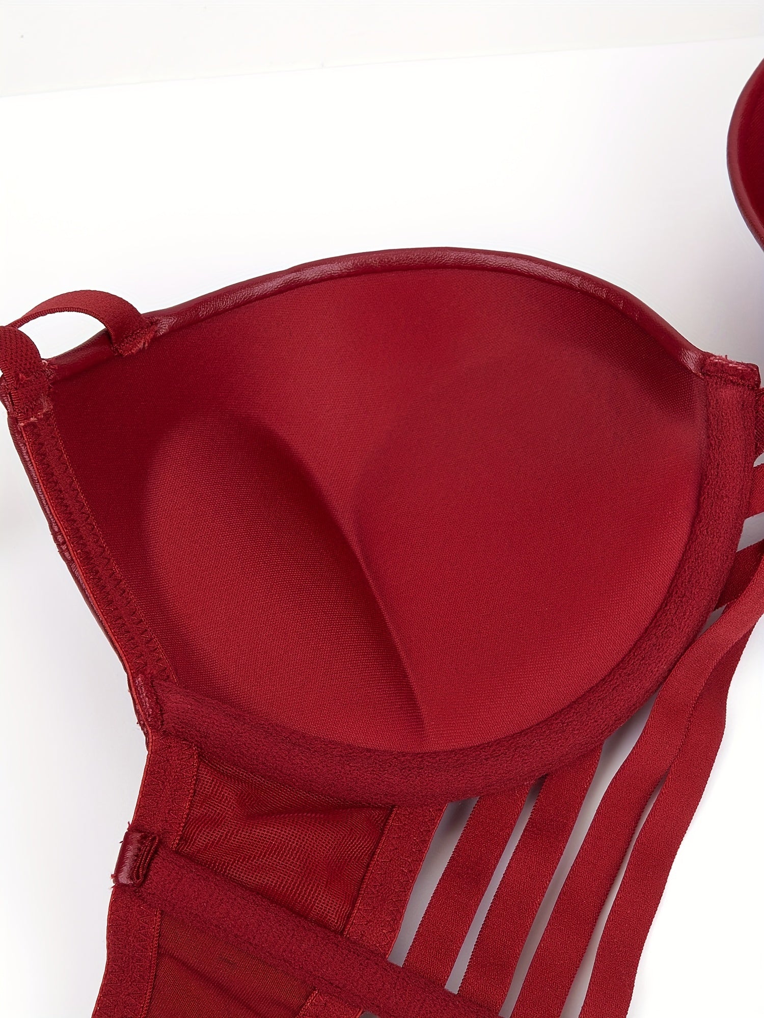 Simple Solid Bra & Panties, Push Up Bra & Cut Out Panties Lingerie Set, Women&