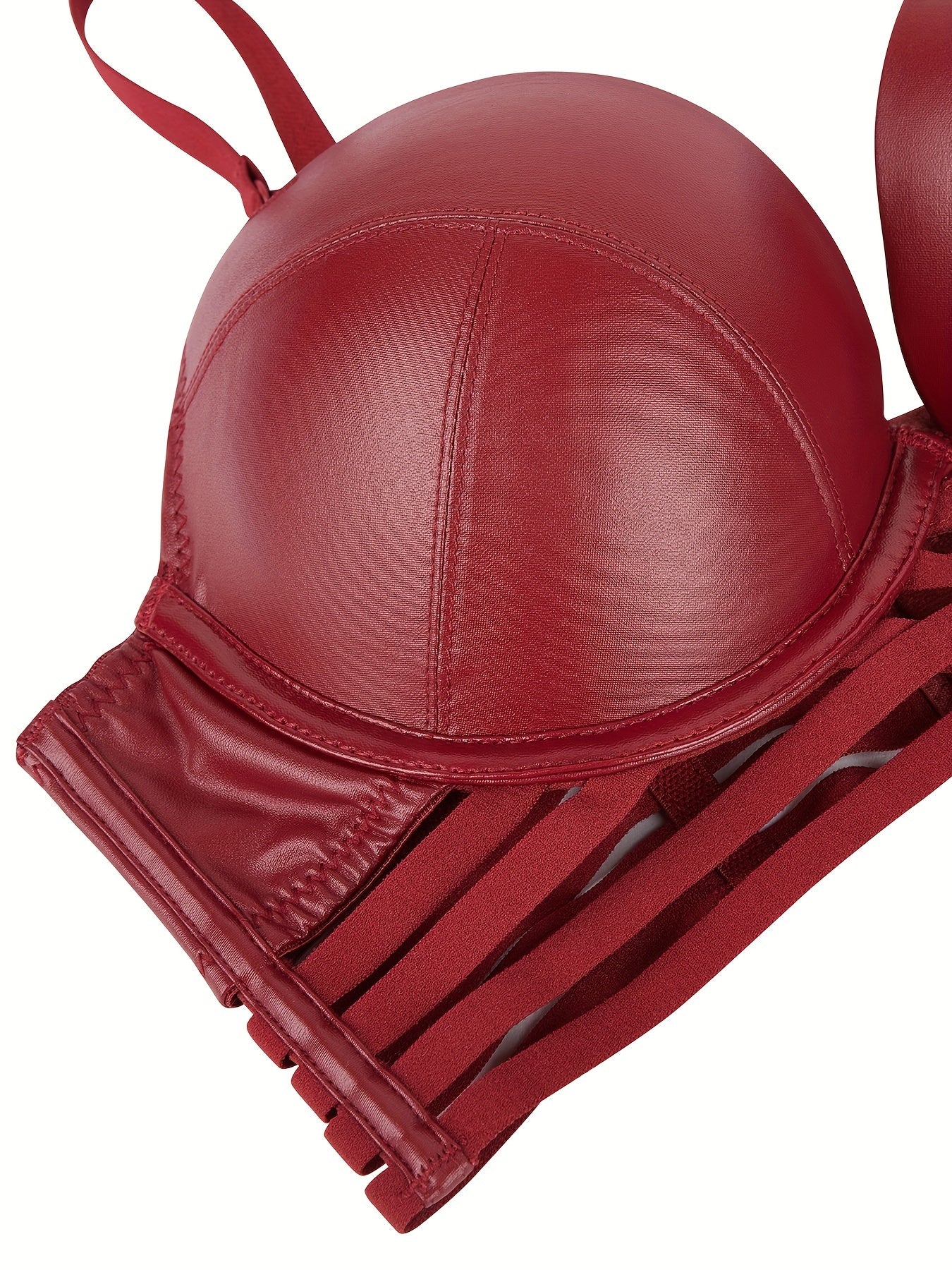 Simple Solid Bra & Panties, Push Up Bra & Cut Out Panties Lingerie Set, Women&