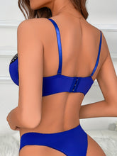 Romantic Luxury Lace Lingerie Set - Seductive Bow Tie Push Up Bra & Comfortable Thong Panties - Soft Contrasting Lace, Womens Intimate Collection For Her - Lena & Miles Exquisite Boutique LLC.