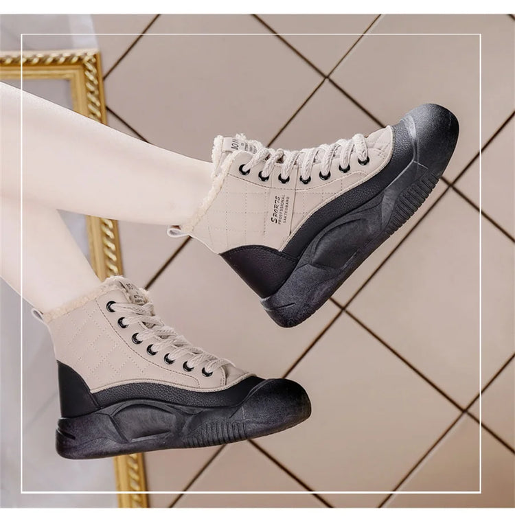 Winter Women Snow Boot Ankle Boots Platform Shoes for Women Keep Warm Sneakers Anti-collision Toe Cap - Lena & Miles Exquisite Boutique LLC.