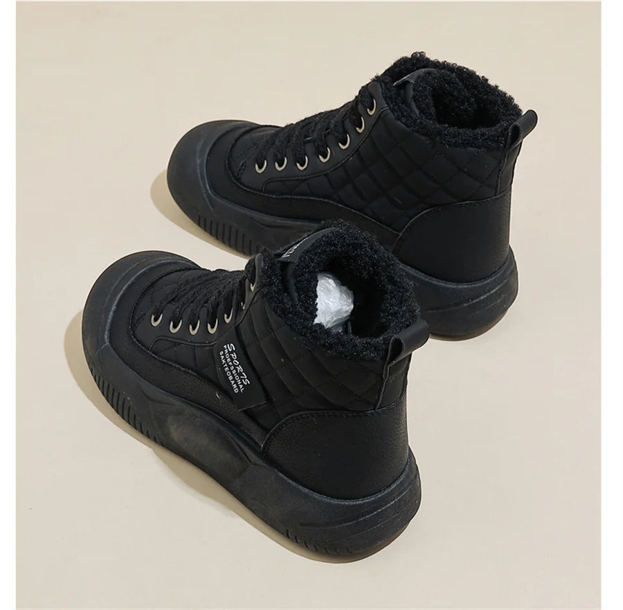 Winter Women Snow Boot Ankle Boots Platform Shoes for Women Keep Warm Sneakers Anti-collision Toe Cap - Lena & Miles Exquisite Boutique LLC.