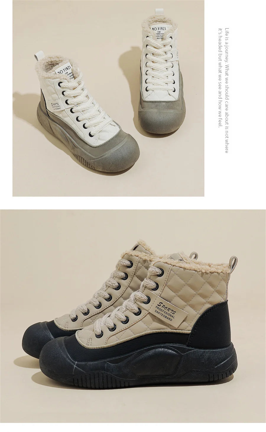 Winter Women Snow Boot Ankle Boots Platform Shoes for Women Keep Warm Sneakers Anti-collision Toe Cap - Lena & Miles Exquisite Boutique LLC.