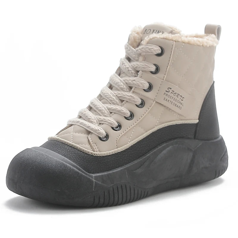 Winter Women Snow Boot Ankle Boots Platform Shoes for Women Keep Warm Sneakers Anti-collision Toe Cap - Lena & Miles Exquisite Boutique LLC.
