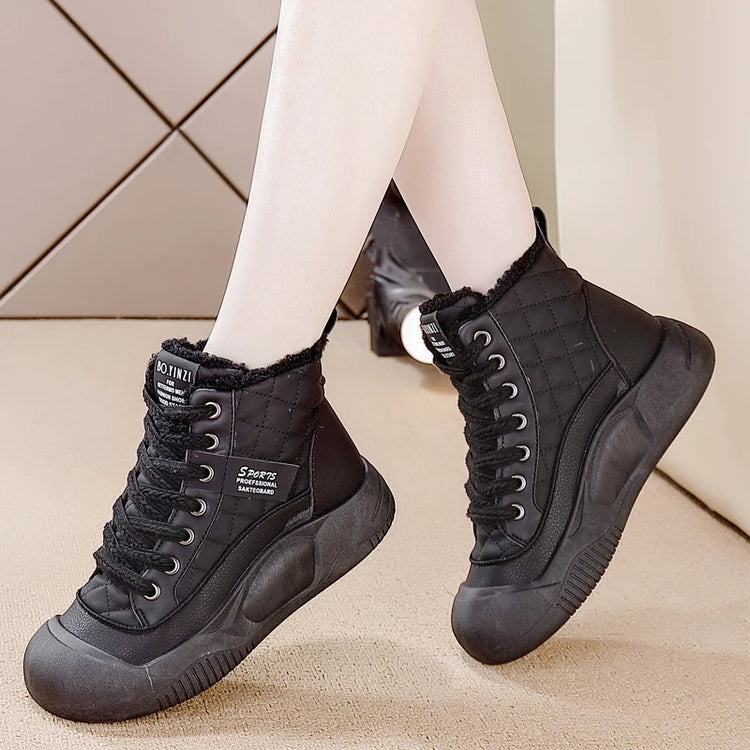 Winter Women Snow Boot Ankle Boots Platform Shoes for Women Keep Warm Sneakers Anti-collision Toe Cap - Lena & Miles Exquisite Boutique LLC.