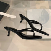 Fashion Round Toe Women Thin Heels Slippers Slides Female Flip flops Sandals Spring Summer Ladies Heeled Slippers Shoes Pumps - Lena & Miles Exquisite Boutique LLC.