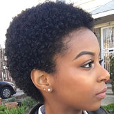 Short Kinky Curly Wigs Human Hair Pixie Cut Brazilian Human Hair For Women Natural Black Glueless Curly Human Hair Wigs - Lena & Miles Exquisite Boutique LLC.