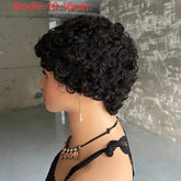 Short Kinky Curly Wigs Human Hair Pixie Cut Brazilian Human Hair For Women Natural Black Glueless Curly Human Hair Wigs - Lena & Miles Exquisite Boutique LLC.