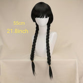 Cosplay Wigs Black Double Twist Braid Wigs Synthetic Hair Replacement Wigs For Halloween Party Costume Accessories - Lena & Miles Exquisite Boutique LLC.