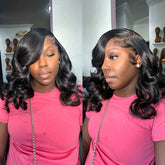 Body Wave Bob Wig 13x4 Transparent Lace Frontal Wig Brazilian Human Hair Wigs Remy Hair Body Wave Short Bob 13x4 Lace Front Wig 150% - Lena & Miles Exquisite Boutique LLC.