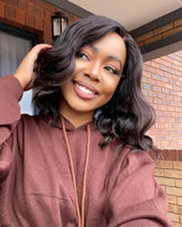 Body Wave Bob Wig 13x4 Transparent Lace Frontal Wig Brazilian Human Hair Wigs Remy Hair Body Wave Short Bob 13x4 Lace Front Wig 150% - Lena & Miles Exquisite Boutique LLC.