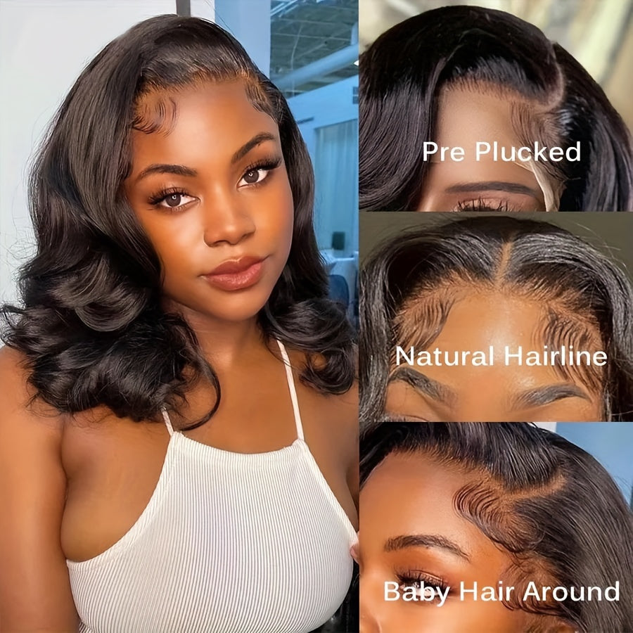 Body Wave Bob Wig 13x4 Transparent Lace Frontal Wig Brazilian Human Hair Wigs Remy Hair Body Wave Short Bob 13x4 Lace Front Wig 150% - Lena & Miles Exquisite Boutique LLC.