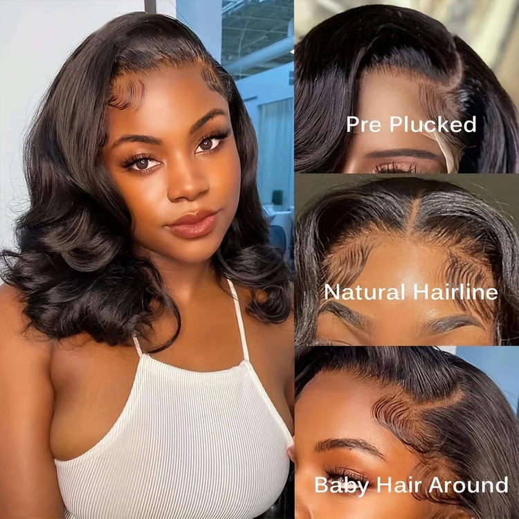 Body Wave Bob Wig 13x4 Transparent Lace Frontal Wig Brazilian Human Hair Wigs Remy Hair Body Wave Short Bob 13x4 Lace Front Wig 150% - Lena & Miles Exquisite Boutique LLC.