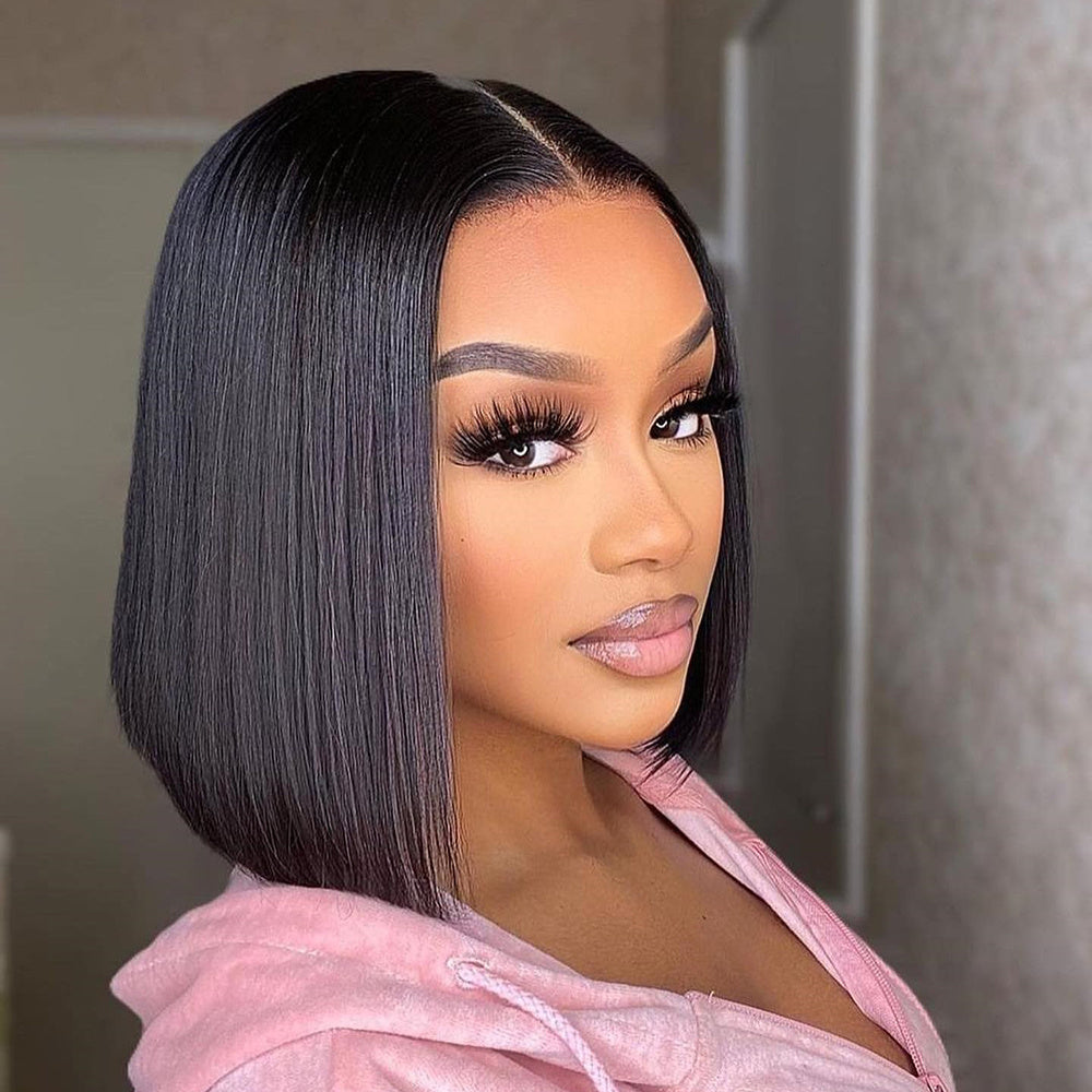 Flawless Bob Wigs - Brazilian Remy Human Hair, 150% Dense, Seamless 4x4 Lace Closure, Glueless & Realistic Lace Front - Perfect for Women, 8-16 Inch, Natural Sun-Kissed Shades - Lena & Miles Exquisite Boutique LLC.