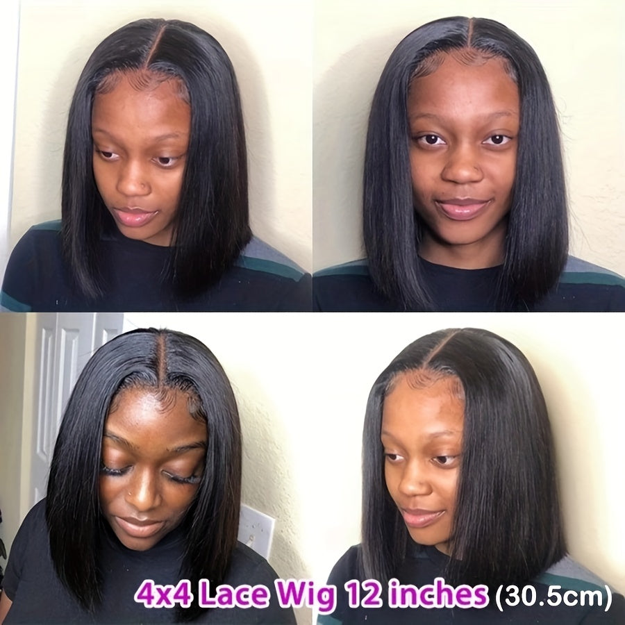 Flawless Bob Wigs - Brazilian Remy Human Hair, 150% Dense, Seamless 4x4 Lace Closure, Glueless & Realistic Lace Front - Perfect for Women, 8-16 Inch, Natural Sun-Kissed Shades - Lena & Miles Exquisite Boutique LLC.
